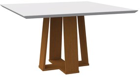 Mesa de Jantar Leka 135 cm Off White Base Ypê - D'Rossi