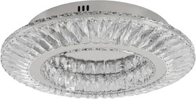 Plafon Led De Sobrepor Aço Inox Cromado 40w 3000k Glaces