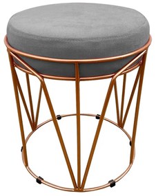 Puff Multiuso com Mesa Babu 2 em 1 Suede Base Cobre D'Rossi - Grafite