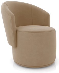 Poltrona Decorativa Orgânica Fixa para Sala Malu Suede M11 - D'Rossi - Marrom Rato
