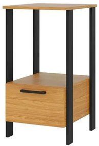 Mesa Auxiliar Cleveland 01 Gaveta Freijó Base Preto - 78250 Sun  House