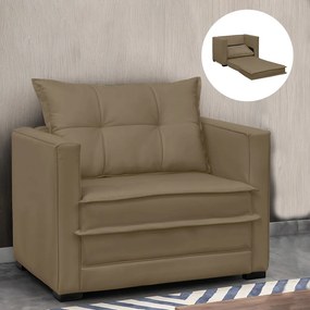 Poltrona Cama Retrátil Solteiro Milenni Veludo B03 - D'Rossi - Marrom Rato