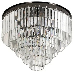 Plafon De Sobrepor Cristal K9 Metal Preto Palace