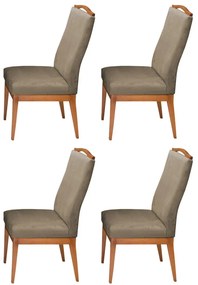 Conjunto 4 Cadeiras Decorativa Lara Veludo Cappuccino