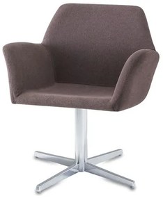 Poltrona Miro Assento Estofado Rustico Marrom Base Fixa em Aluminio - 55872 Sun House