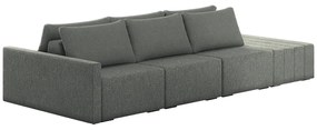 Sofá Ilha Modulado Milos 342cm Puff Lateral Linho Cinza Escuro G33 - Gran Belo