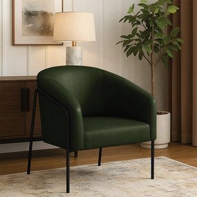 Poltrona Sala Industrial Alta Preto Stella Sintético PU D03 - D'Rossi - Verde