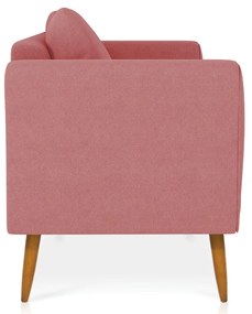 Namoradeira 02 Lugares Marilia Linho Whisky Rose A106 Pés Palito Castanho - D'Rossi