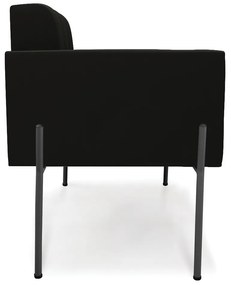 Poltrona Pé de Ferro Preto para Sala Elisa Suede - D'Rossi - Preto