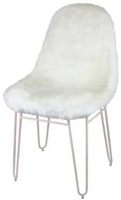 Cadeira Invisi Pele Sintetica Branca Base Aco 45 cm - 47025 Sun House