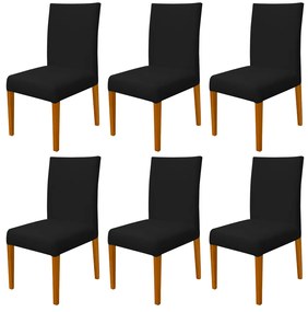 Kit 6 Cadeiras de Jantar Milan Veludo Preto