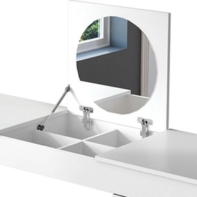 Escrivaninha Penteadeira Eva com Nicho Organizador 136 cm Branco - D'Rossi