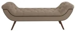Puff Recamier Calçadeira 140 cm Pés Palito Madeira Vêneto Z37 Linho Be