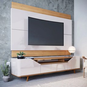 Painel Decorativo Sala de Estar 146cm Julien Off White/Nature G29 - Gran Belo