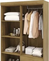 Guarda Roupa Solteiro 103cm Com 4 Portas Ideal Nature - Vila Rica