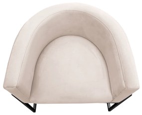 Poltrona Decorativa Base Metal Preta Luna Veludo Bege - Sheep Estofados - Bege