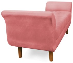Recamier Olinda Suede 160 cm Pés Chanfrado Castanhos - D'Rossi - Rose