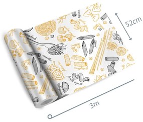 Papel de Parede Casual com talheres e macarrão