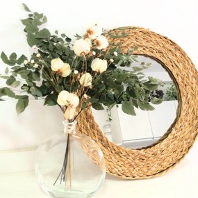 Arranjo de Flores Secas e Vaso Vidro - Verdant Oasis