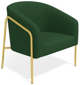 Poltrona Sala Industrial Alta Dourado Stella Suede D03 - D'Rossi - Verde