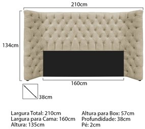Cabeceira Queen Everest P02 160 cm para cama Box Corano - ADJ Decor