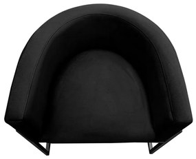 Poltrona Decorativa Base Metal Preta Luna Veludo Preto - Sheep Estofados - Preto