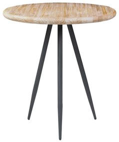 Mesa Lateral para Sala de Estar Vivassi Redonda 50cm Grafite Madeira Maciça Driftwood G54 - Gran Belo