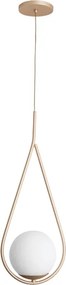 Pendente Vidro Leitoso E Aluminio Blob - DOURADO