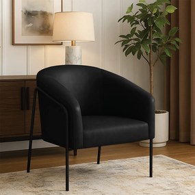 Poltrona Sala Industrial Alta Preto Stella Sintético PU D03 - D'Rossi - Preto