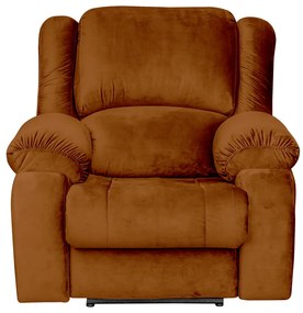 Poltrona do Papai Reclinável Elétrica com Massagem e USB Magnum Veludo Telha G23 - Gran Belo
