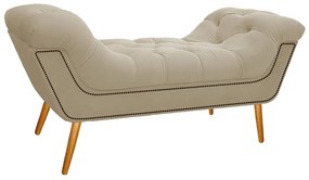 Kit Cabeceira e Calçadeira Veneza 100 cm Solteiro Corano Bege - ADJ Decor