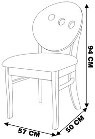 Kit 2 Cadeiras Decorativas Sala de Jantar Teseu Madeira Maciça Poliéster Bege/Imbuia G42 - Gran Belo