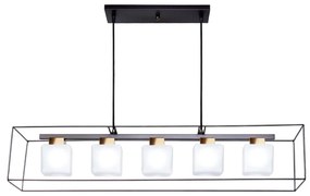 Pendente Aramado Vidro Quadrado 96X18X18Cm Metal E Cubo 05Xg9 |Old Art... (COBRE FOSCO / COBRE BRILHO, FOSCO (BRANCO))
