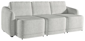 Sofá Cama Modulado Retrátil e Reclinável Decorativo Varsóvia 306cm Bouclê Cinza G33 - Gran Belo