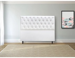 Cabeceira Cama Box Casal King 195cm Nicole Capitonê Corano Branco Botão Rosa - Sheep Estofados - Branco