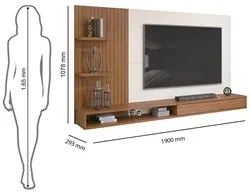 Painel Para Tv Até 60 Polegadas Bento D04 Freijó/Off White - Mpozenato