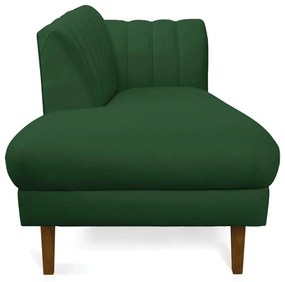 Divã Recife Veludo 165 cm Pés Chanfrado Castanho - D'Rossi - Verde