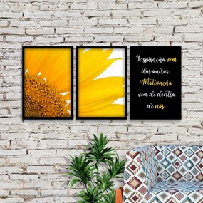 Kit 03 Quadros Decorativos "Motivação" 43x33 cm  - D'Rossi