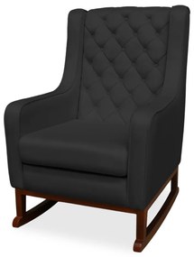 Poltrona Amamentação com Balanço Maju  Veludo - Preto