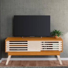 Rack TV 65 Pol 150cm Bancada para Sala Orlin Cinamomo/Off White M20 - D'Rossi