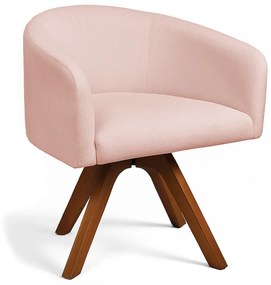 Poltrona Sala Base Giratória Madeira Arielle Bouclê Rosê D03 - D'Rossi