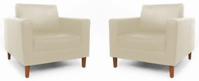 Conjunto 2 Poltrona Decorativa Gabriela Courino Bege
