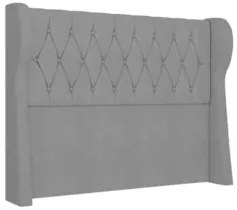 Cabeceira Casal Cama Box 140cm Malva Z04 Veludo Cinza - Mpozenato