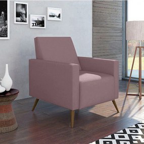 Poltrona Decorativa Amamentação Gabi Pé Palito Suede Crepe