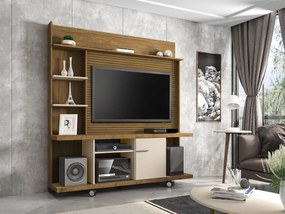 Home Theater Taurus Ripado Cinamomo Com Off White – Bechara Móveis