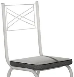 Jogo de Mesa Malva 75cm e 4 Cadeiras 119 Branco/Platina - Artefamol