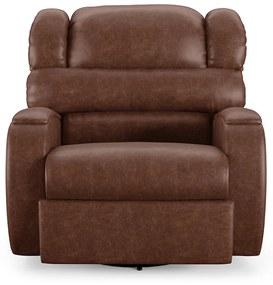 Poltrona do Papai Sala de Cinema Reclinável Kylie Glider Manual Giratória PU Marrom Brilho G23