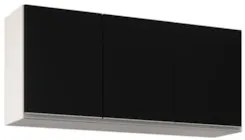 Armário de Cozinha Aéreo 120cm 3 Portas Virgínia Branco/Preto - Lumil