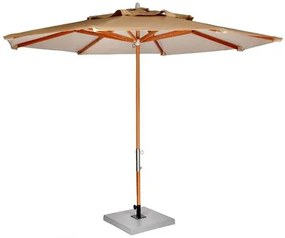 Ombrelone Leblon Creme em Madeira 2,40 MT (LARG) Base 65x65 cm Central com Tecido Bagun - 44322 Sun House