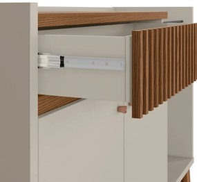 Buffet Aparador Carol 2 Portas Freijó e Off White 87x133 cm L04 - D'Rossi